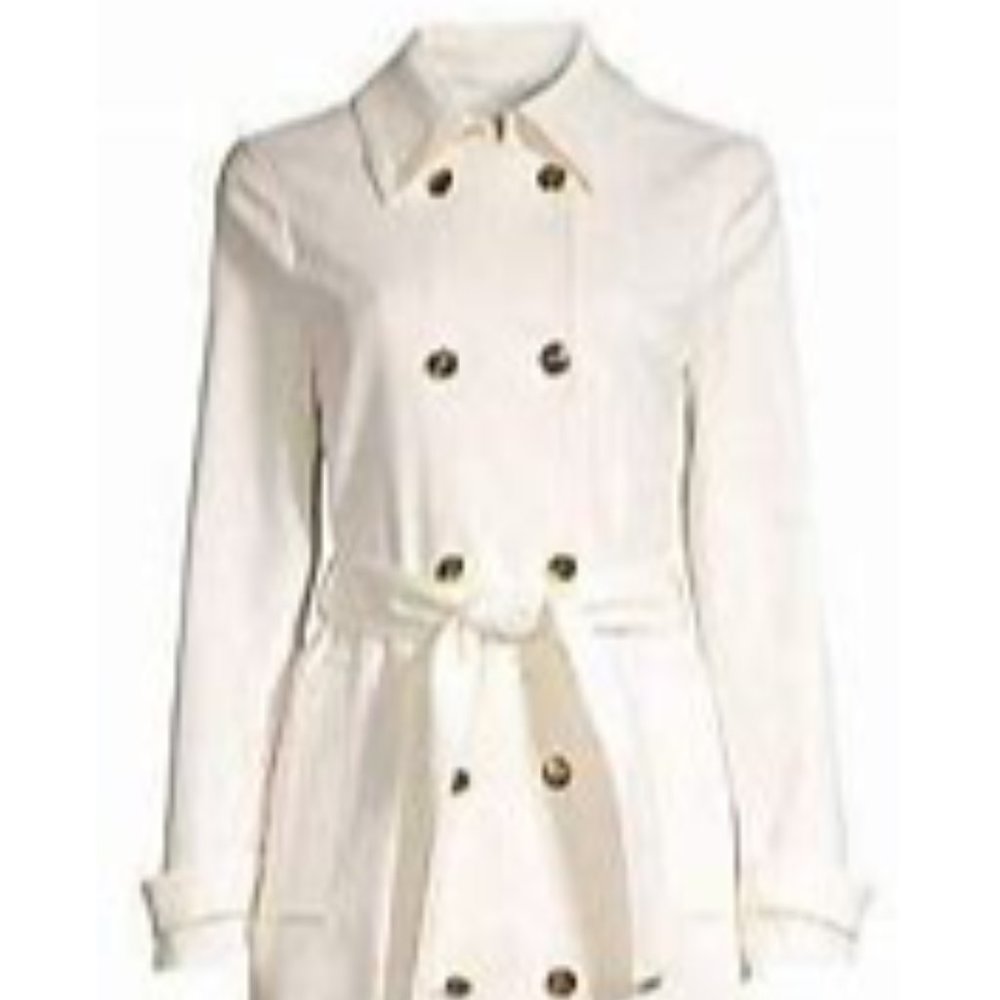 Escada Meltoni Trench Coat NWT Ivory, US Size 14, EU Size 44
